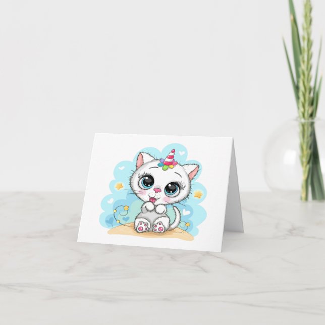 Tarjeta Cutie Kitty Unicorn (Anverso)