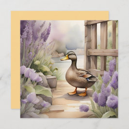 Tarjeta Cuto acuarela Pato N Lavender Blank