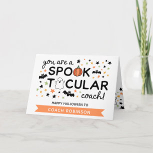 Tarjeta Cuto entrenador Spooktacular Feliz Halloween