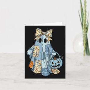 Tarjeta Cuto fantasma de martillo Coquette Bow Halloween C
