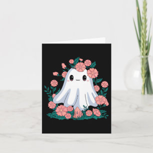 Tarjeta Cuto fantasma floral Boo Halloween Chica Ghost Spo
