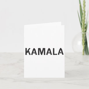 Tarjeta Cuto gato cara Kamala letra Gracioso diseño
