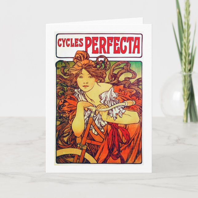 Tarjeta Cycles Perfecta, Mucha (Anverso)