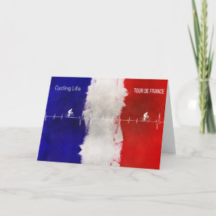 Tarjeta Cycling Life Tour de Francia Latido de la bandera