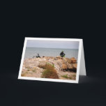 Tarjeta Cyclist, Playa de la Malvarrosa de Valencia, Spain<br><div class="desc">Cyclist,  Playa de la Malvarrosa de Valencia,  Spain Greeting Card. You can easily customize this product for free if you would like to add wording or change the color of the background.</div>