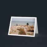 Tarjeta Cyclist, Playa de la Malvarrosa de Valencia, Spain<br><div class="desc">Cyclist,  Playa de la Malvarrosa de Valencia,  Spain Greeting Card. You can easily customize this product for free if you would like to add wording or change the color of the background.</div>