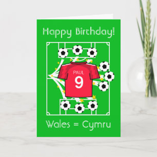 Tarjeta Cymru de Gales estrella del fútbol