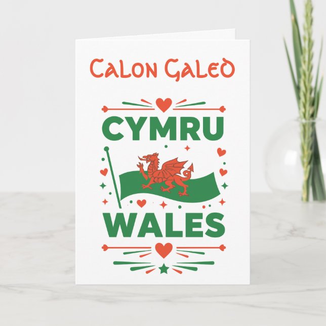Tarjeta Cymru Red Dragon Wales (Anverso)