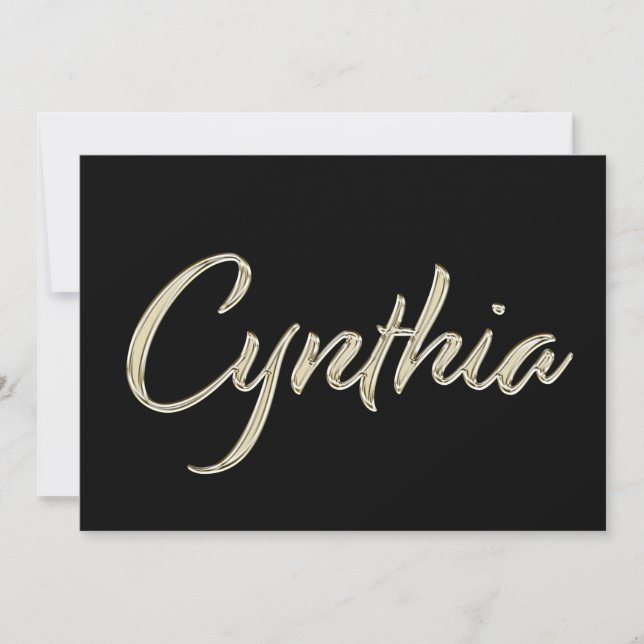 Tarjeta Cynthia white gold Handwriting Karte (Anverso)