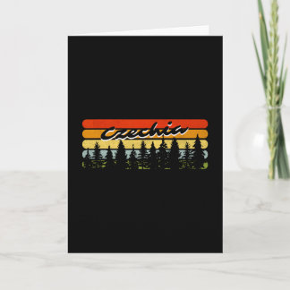Tarjeta Czechia Forest Sunset Trees Cabin Vacation Souveni