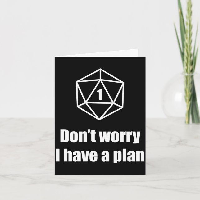 Tarjeta D20 Fail Dont Worry I Have A Plan  (Anverso)