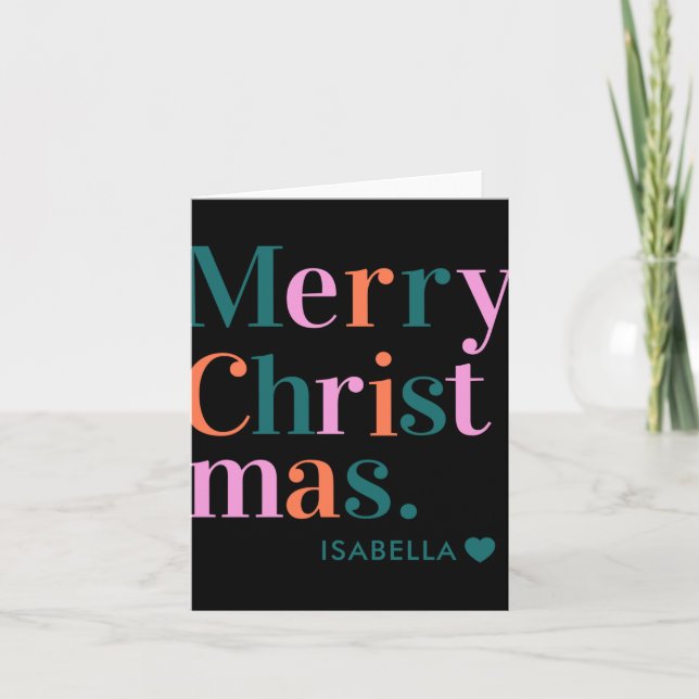 Tarjeta D Modern Colorful Merry Christmas  (Anverso)