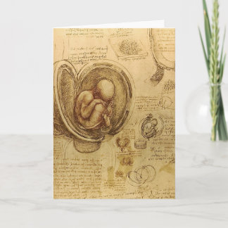 Tarjeta da Vinci - bosquejo del embrión