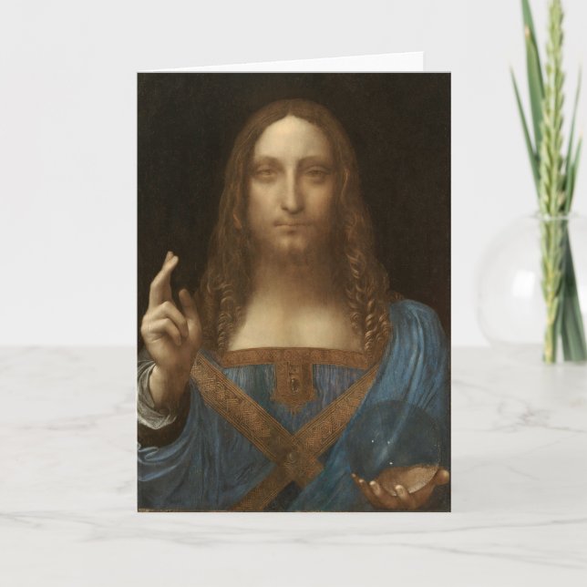 Tarjeta Da Vinci, salvador del mundo, salvador Mundi (Anverso)