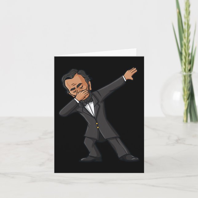 Tarjeta Dabbing Abraham Lincoln 4 de julio Abe Dab Boys G (Anverso)