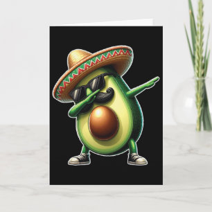 Tarjeta Dabbing Aguacate Divertido Amante de la Comida Veg