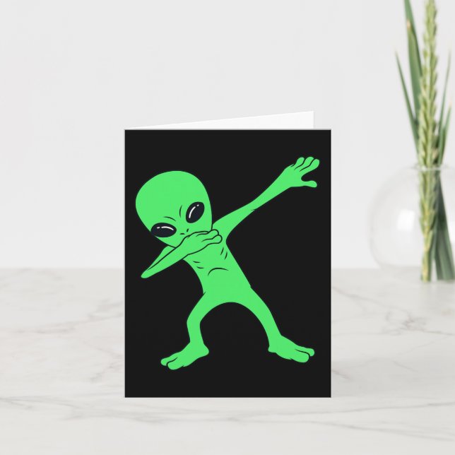 Tarjeta Dabbing Alien Halloween Diversión Dab Niños Chica (Anverso)