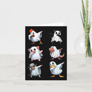 Tarjeta Dabbing Animals Farm Halloween Ghost Costume Funny