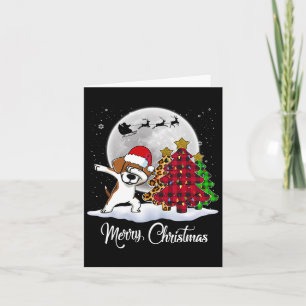 Tarjeta Dabbing Beagle Dab Dog Santa Hat Christmas Tree Fu
