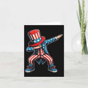 Tarjeta Dabbing Boy Bandera Estadounidense Patriótica 4 De