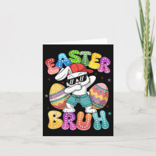 Tarjeta Dabbing Bunny Easter Bruh Meme Divertido de adoles