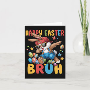 Tarjeta Dabbing Bunny Easter Bruh Meme Divertido de adoles