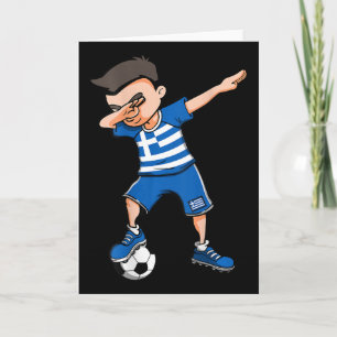Tarjeta Dabbing Chico Fútbol Grecia Jersey Fútbol Griego A