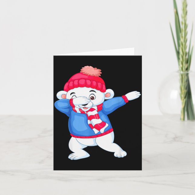 Tarjeta Dabbing Christmas Lar Bear Xmas Dab Kids Boys Girl (Anverso)