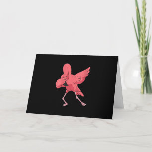 Tarjeta Dabbing de mujeres flamenco pájaro lindo flamenco