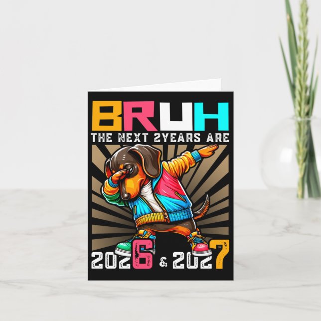 Tarjeta Dabbing Dog 67 Nye 2026 Boys Kids New Year Eve Par (Anverso)