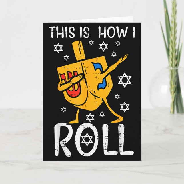Tarjeta Dabbing Dreidel Ugly Hanukkah Funny Chanukah Men W (Anverso)