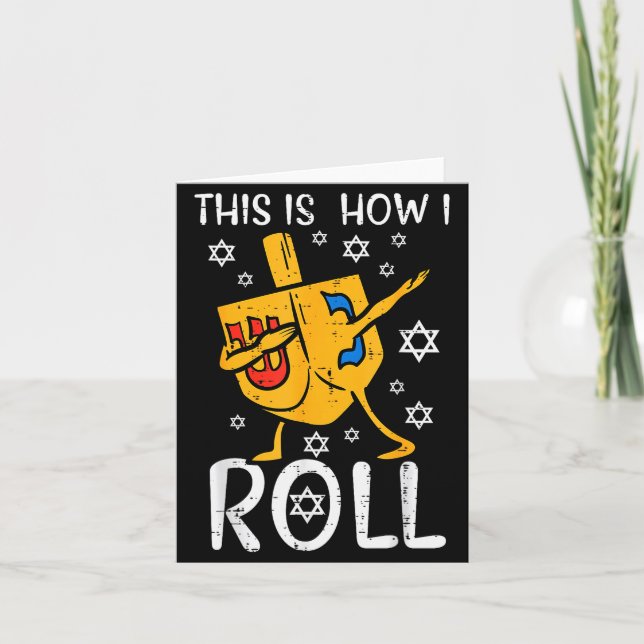 Tarjeta Dabbing Dreidel Ugly Hanukkah Funny Chanukah Men W (Anverso)