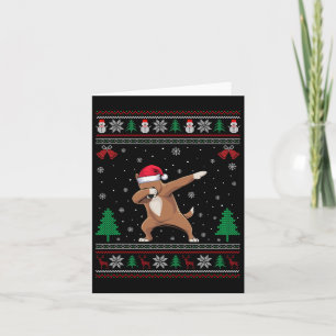Tarjeta Dabbing Drever Dog Santa Hat Niños Chicas Chris