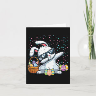Tarjeta Dabbing Easter Bunny Eggs Bysket Rabbit Dance Men