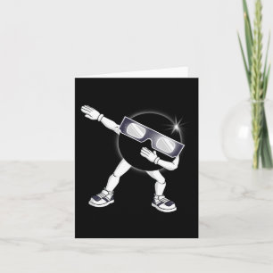 Tarjeta Dabbing Eclipse solar total 2024 Chica de niños Da