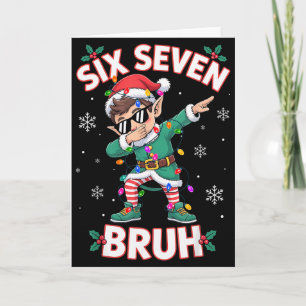 Tarjeta Dabbing Elfo Seis Siete Bruh Navidad 67 Meme Xmas 