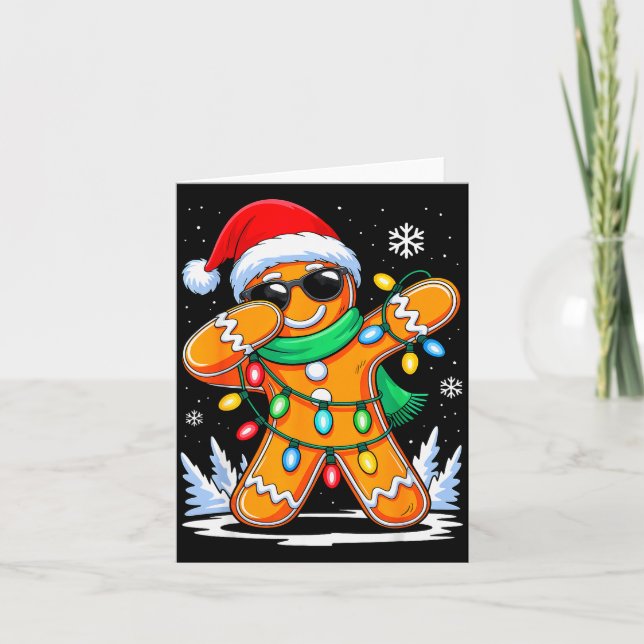 Tarjeta Dabbing Gingerbread Christmas Boys Girls Kids Funn (Anverso)
