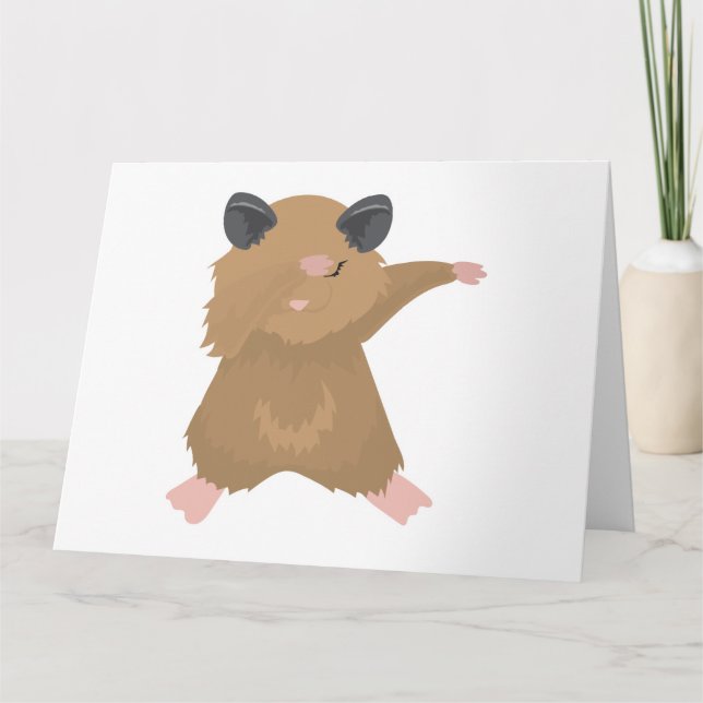 Tarjeta Dabbing Hamster Dance Funny Dab Dance Gift Idea (Anverso)
