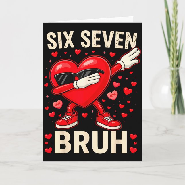 Tarjeta Dabbing Heart 67 Bruh Funny Mens Kids Boys Valenti (Anverso)