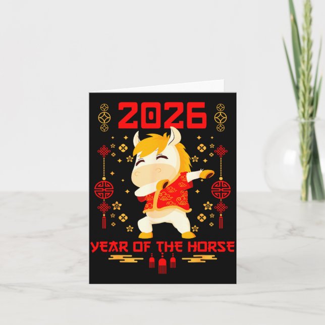 Tarjeta Dabbing Horse Chinese New Year Of The Horse2026  (Anverso)