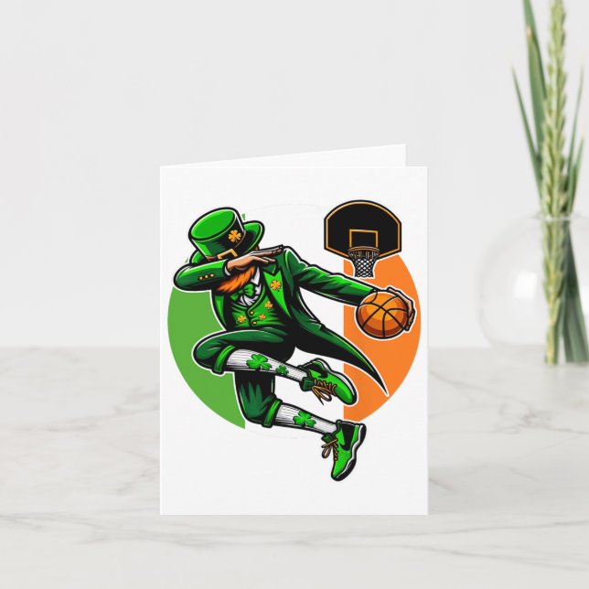 Tarjeta Dabbing Leprechaun Boys Chicas Bysk (Anverso)