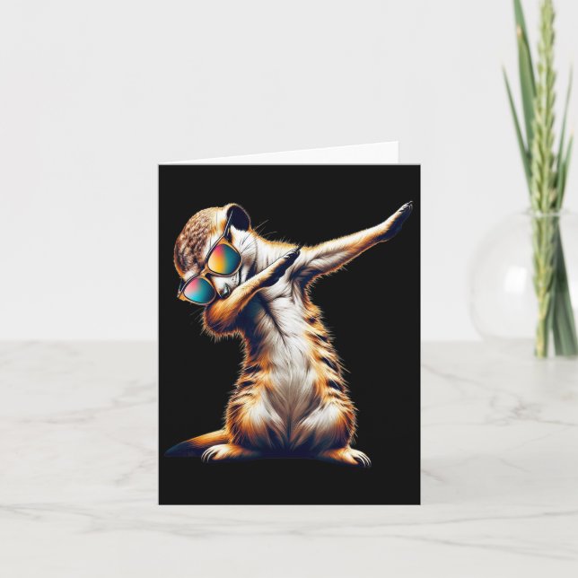 Tarjeta Dabbing Meerkat Dancing Dab Surikate (Anverso)