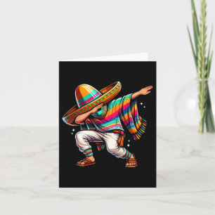 Tarjeta Dabbing mexicano Poncho Sombrero Dab Boy Fiesta Ci