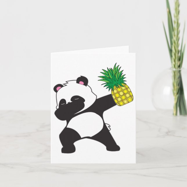 Tarjeta Dabbing Panda Bear Pineapple Aloha Beach Hawái (Anverso)