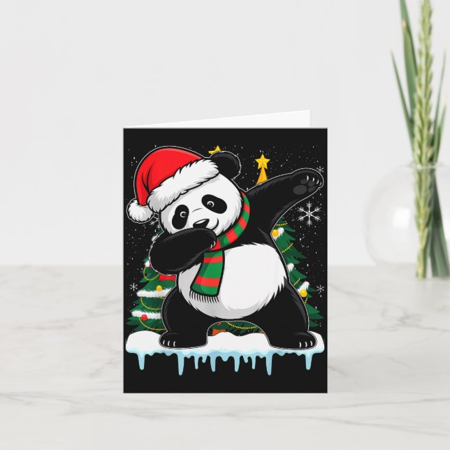 Tarjeta Dabbing Panda Santa Christmas Kids Boys Men Xmas B (Anverso)