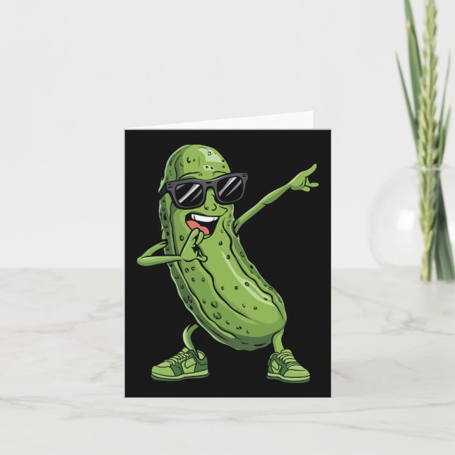 Tarjeta Dabbing Pickle Dancing Cucumber Funny Sungl (Anverso)