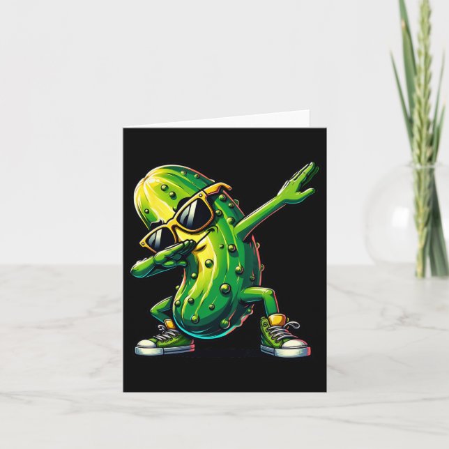 Tarjeta Dabbing Pickle Dancing Cucumber Pickle Lover Dab (Anverso)