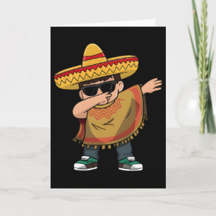 Tarjeta Dabbing Poncho Mexicano Cinco De Mayo Dabbing