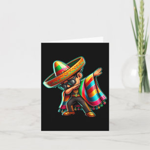 Tarjeta Dabbing Poncho Mexicano Cinco De Mayo Niños Hombre