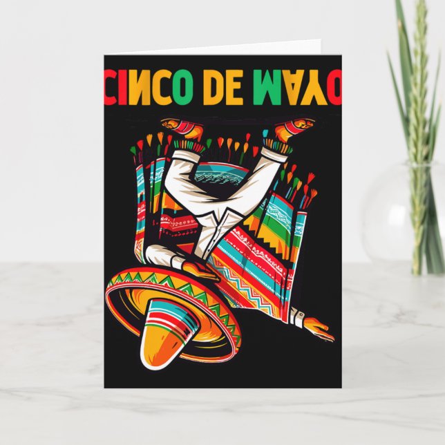Tarjeta Dabbing Poncho Mexicano Fiesta Cinco De Mayo 5  (Anverso)